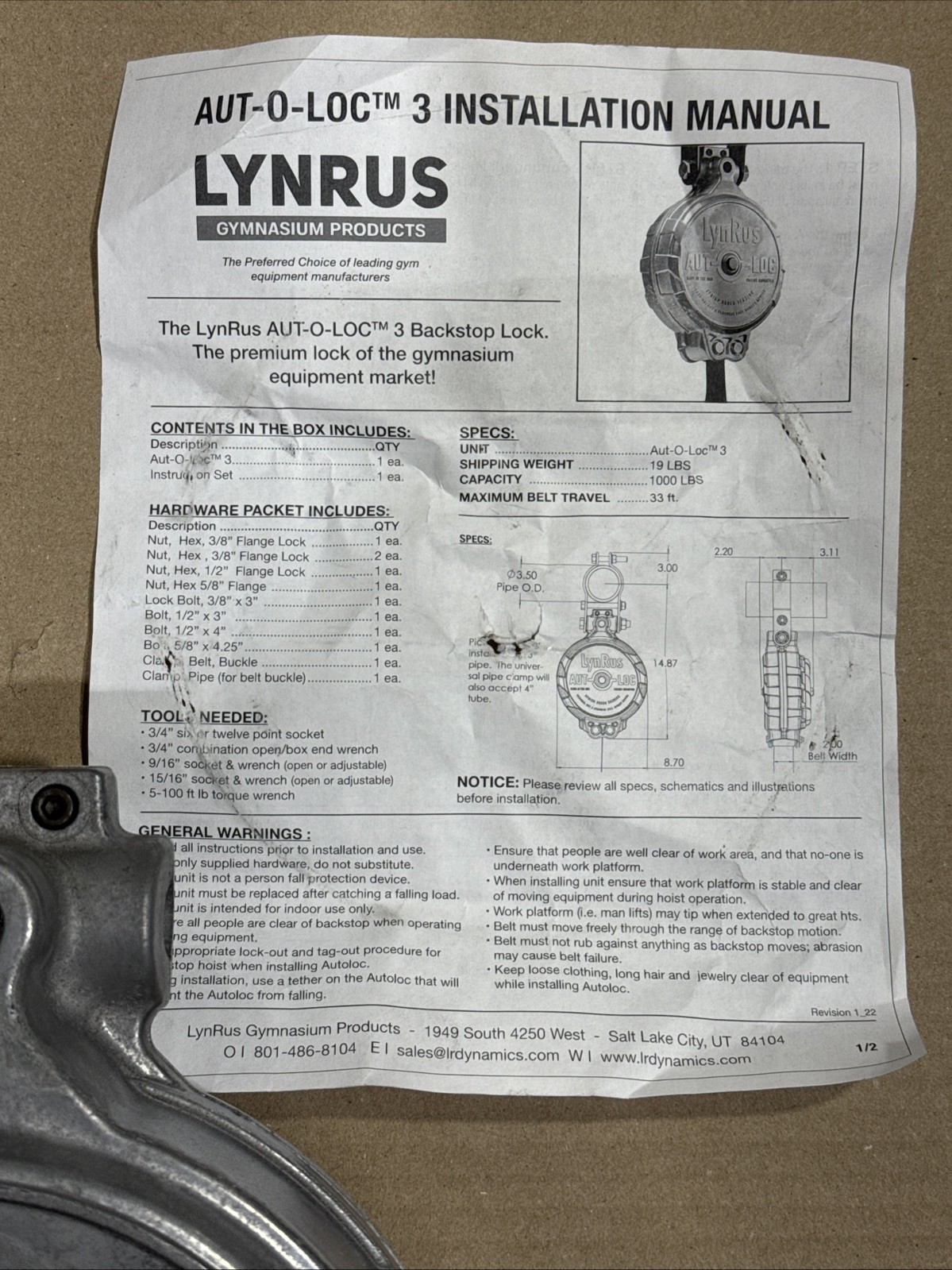 Lynrus 3 Aut-O-Loc Safety Belt AL3-SEA New