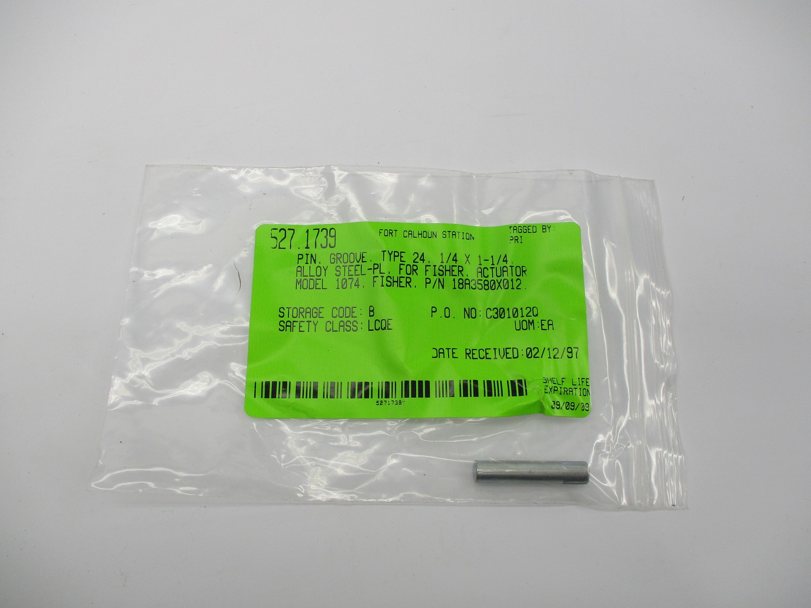 FISHER 18A3580X012 PIN NSNP