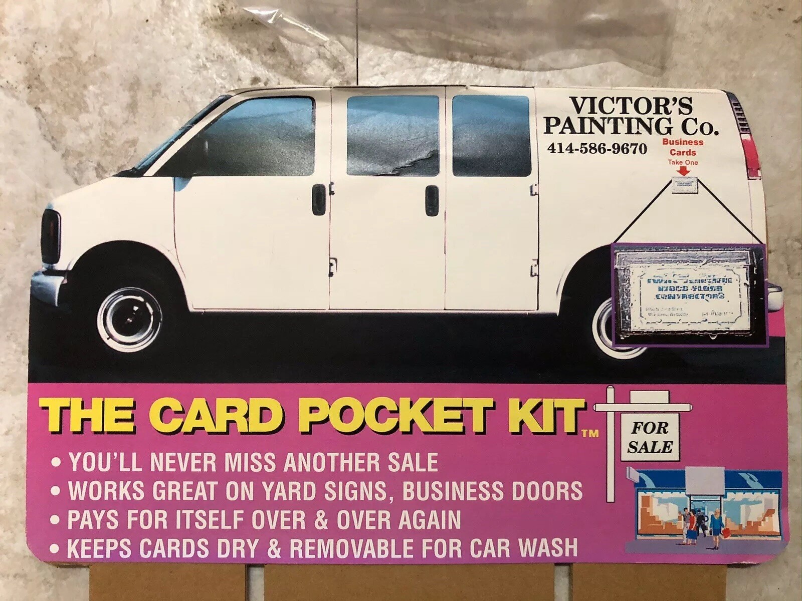 Outdoor Acrylic Business Card Holders for Vehicle Adbox Door Pack of 2
