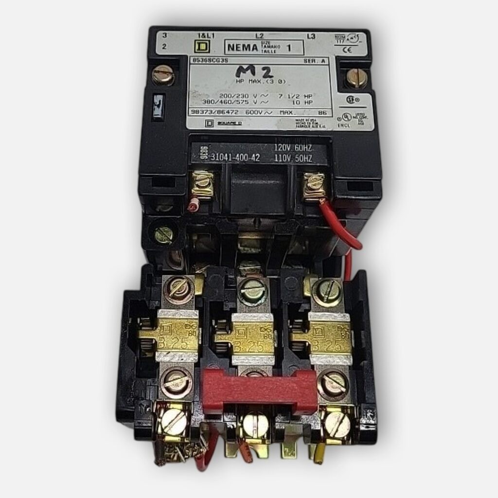 SQUARE D 8536SCG3S MOTOR STARTER NEMA SIZE 1, 110V/50Hz 120/60Hz