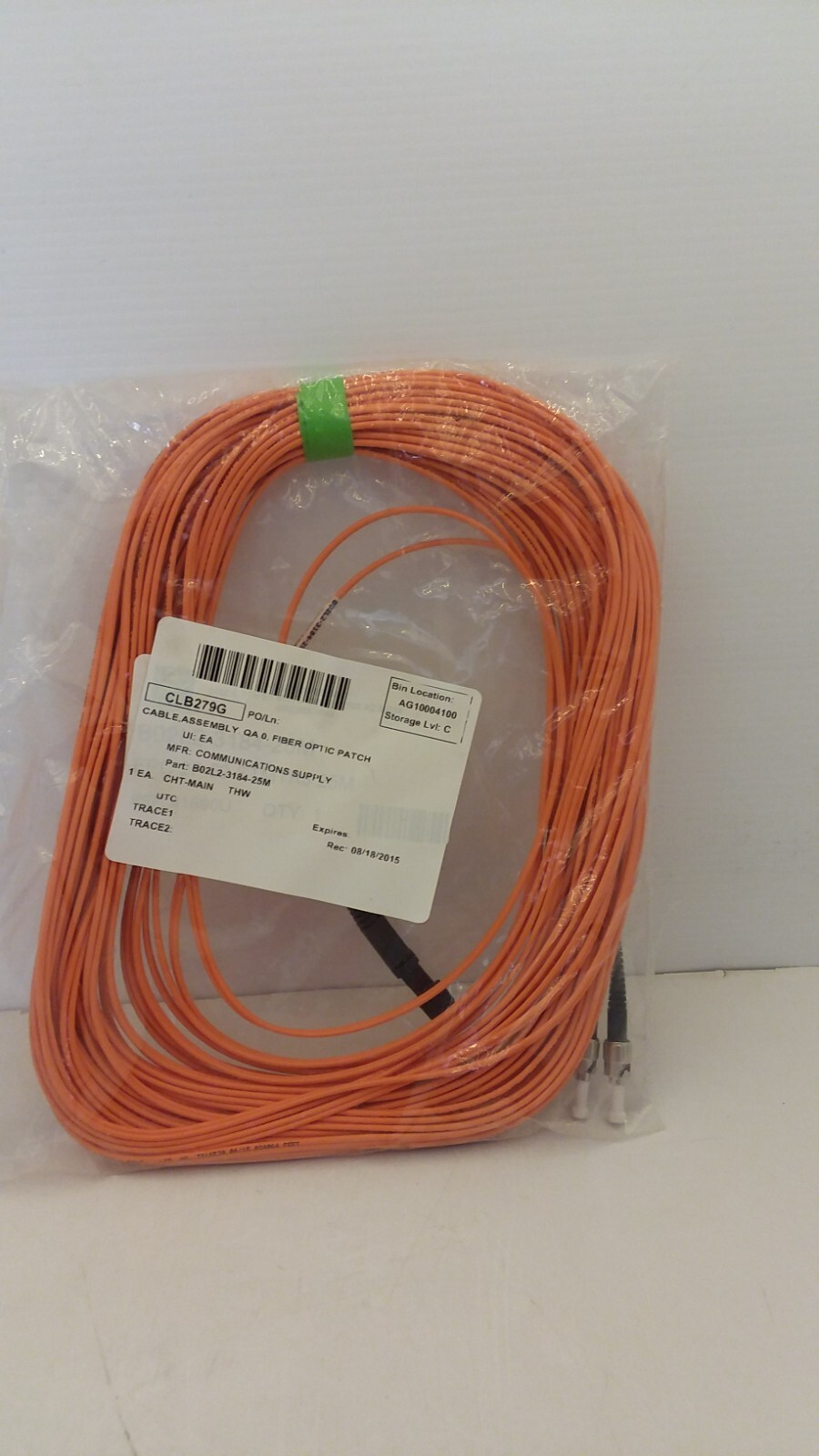 WESCO B02L2/3184-25M FIBER OPTIC PATCH CORD 25M NIB