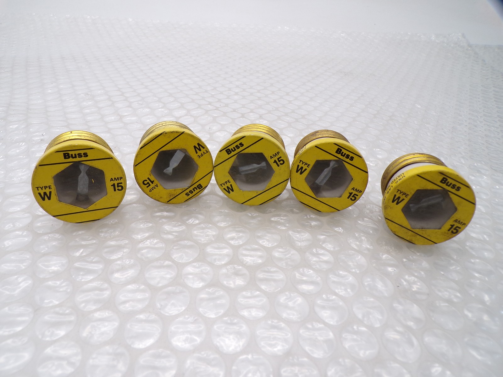 BUSSMANN TYPE W 15AMP FUSE LOT OF 5 NSNP
