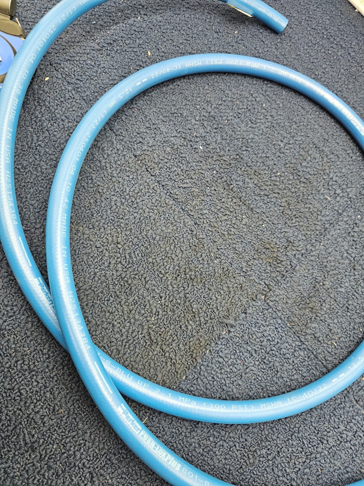 Parker 801-8-BLU 10ft. Hydraulic Hose 1/2″ ID WP 2.1 MPa (300 PSI) MSHA IC-40/22