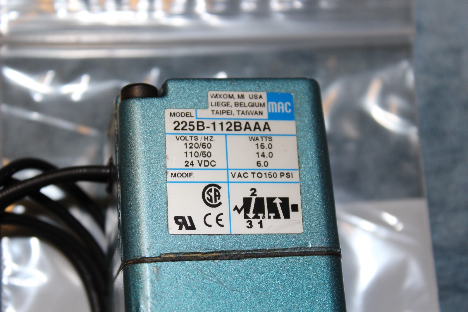 New MAC Valve 225B-112BAAA 24V (6 Month Warranty)