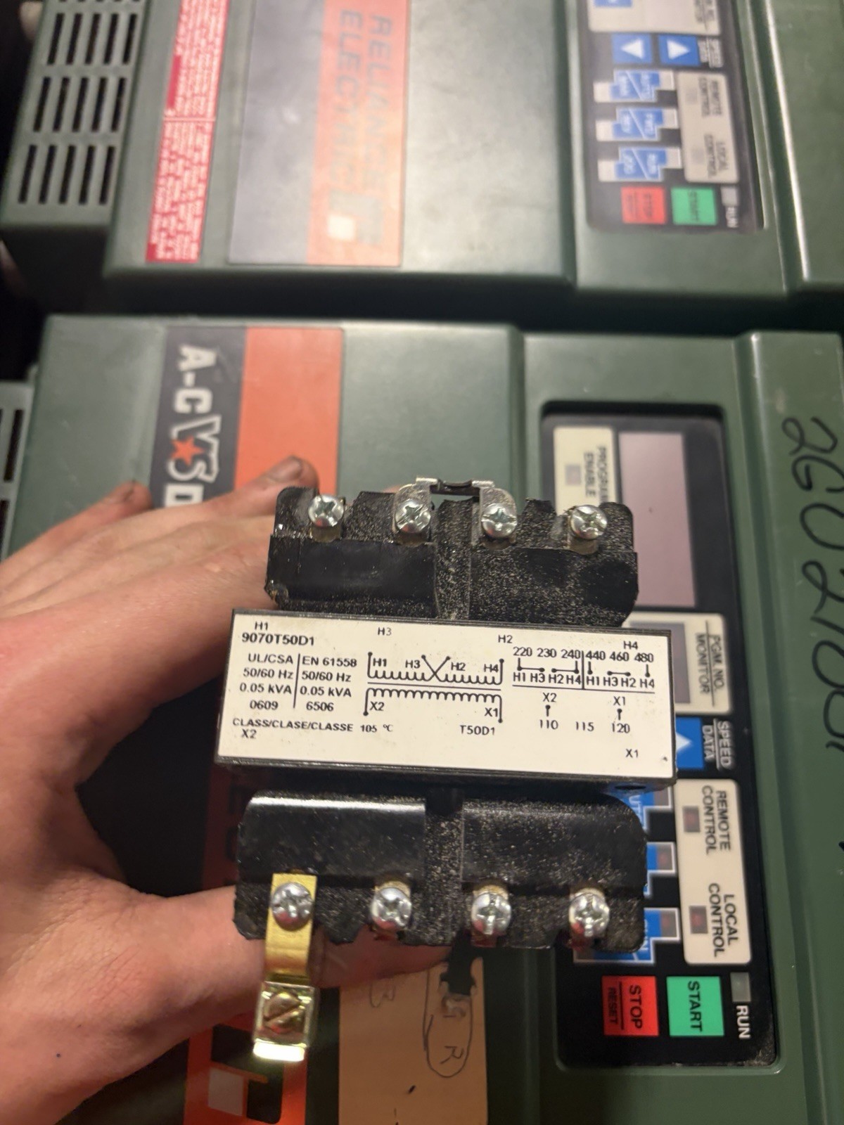 Square D Industrial Control Transformer 9070T50D1 USED