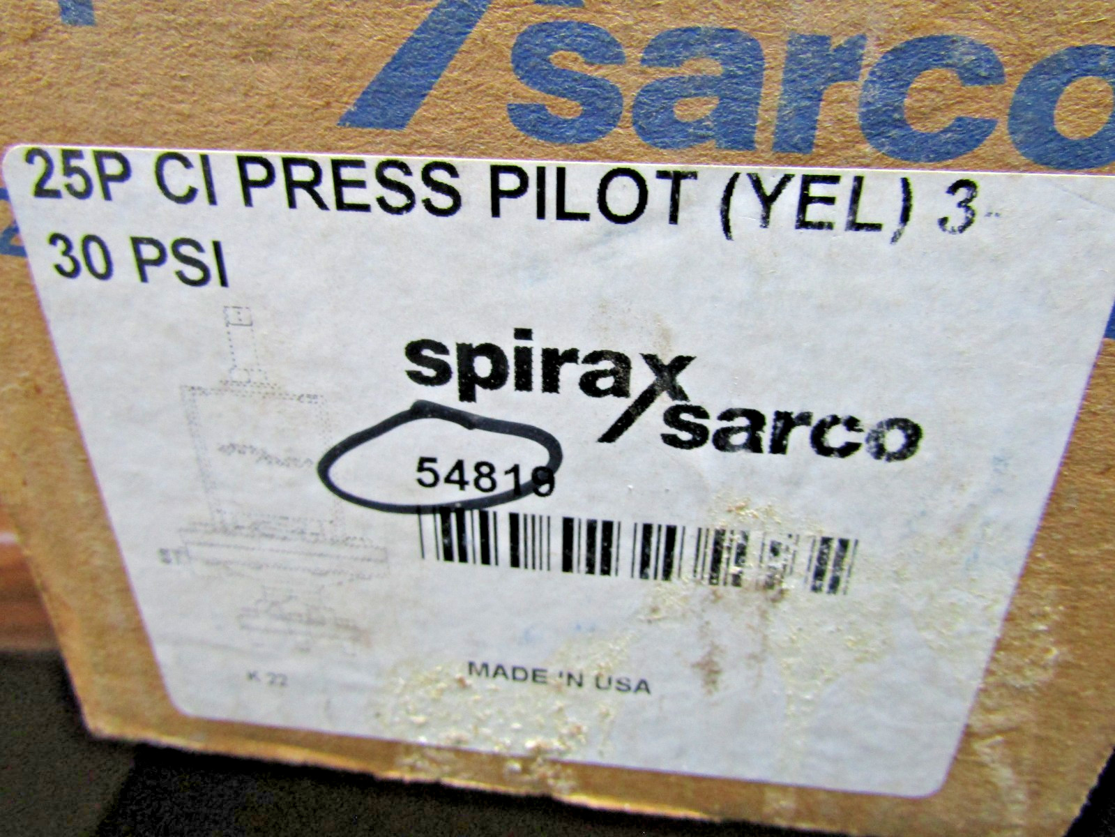 ✌️NEW SPIRAX SARCO 54819 25P IRON FLANGED PRESSURE PILOT 30 PSI YELLOW SPRING