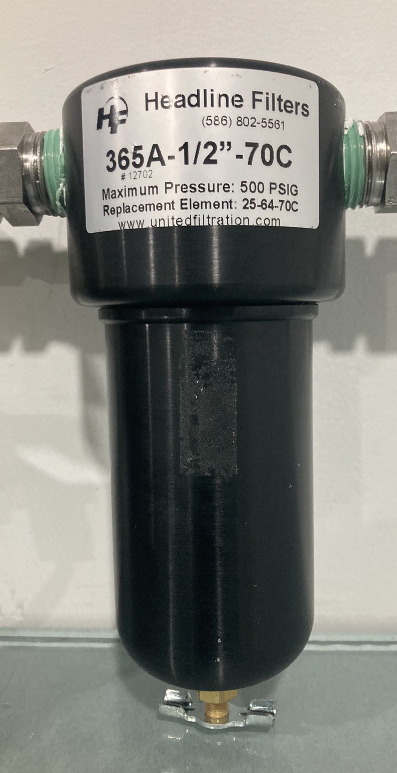United Filter Systems 365A-1/2″- 70C Instrument Air/Gas Filter 500PSIG g135