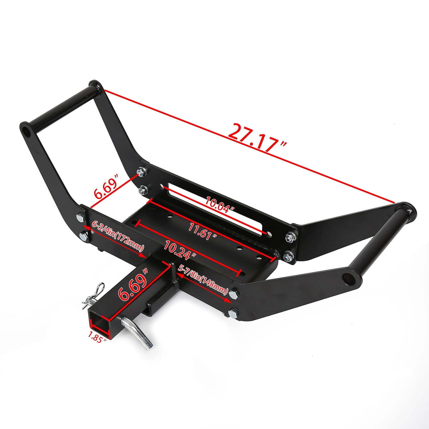 Cradle Winch Mounting Plate 8000-13,000 Ibs Hitch Receiver For 2” 4WD SUV Truck