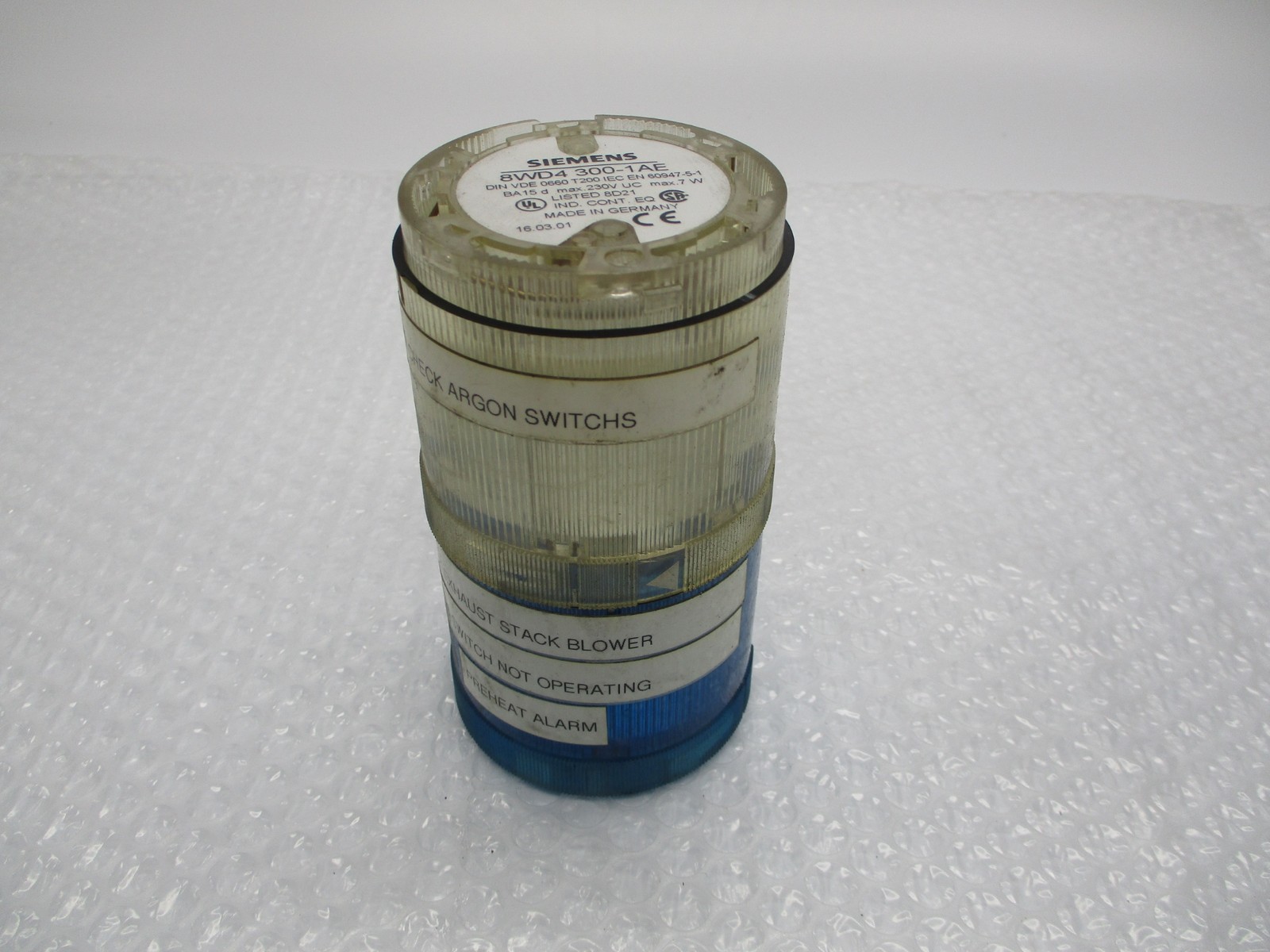 SIEMENS 8WD4300-1AE STACK LIGHT WHITE/BLUE UNMP