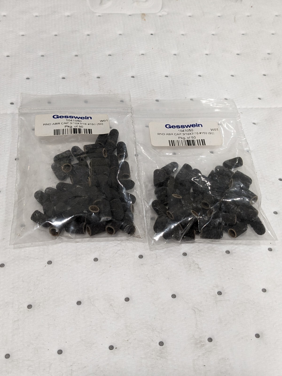 Gesswein Abrasive Caps – Round Top 3/16″ x 7/16″, 150 Grit Qty 100 1041050