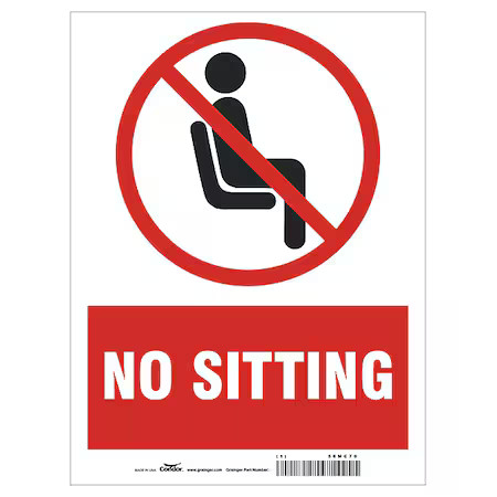 Zoro Select Hwb786t1209 Safety Sign, 12 In H, 9 In W, Plastic, Rectangle,,