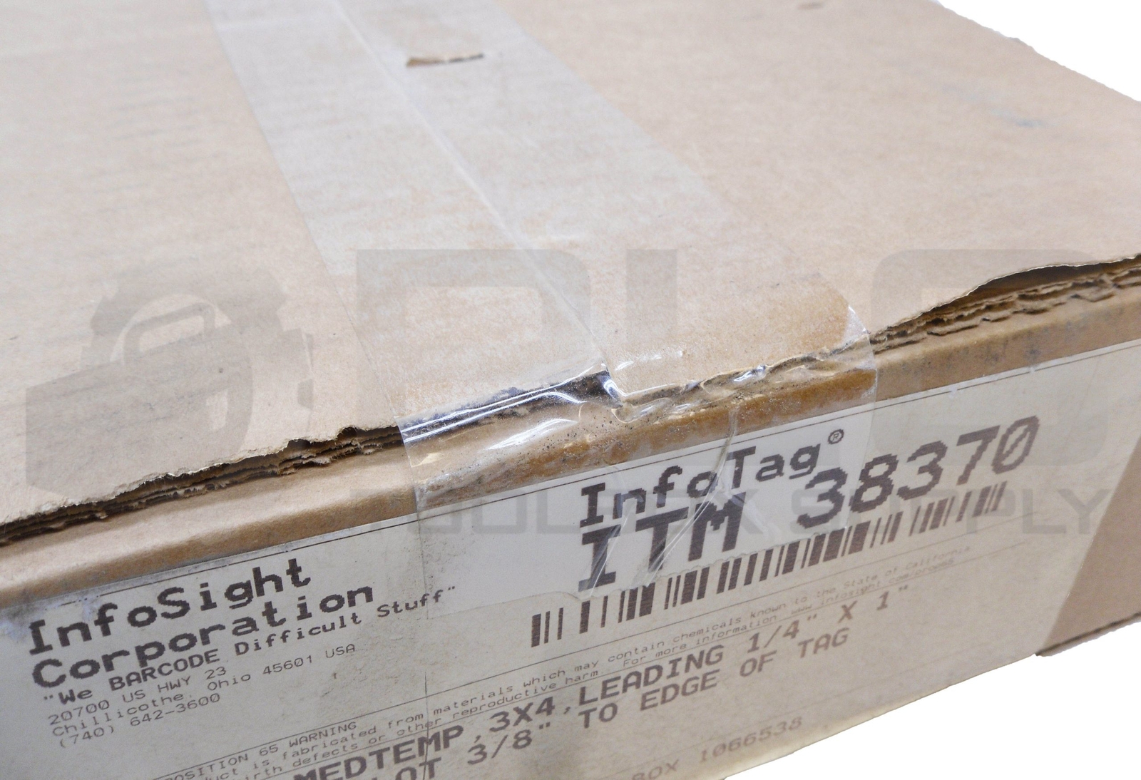 SEALED NEW BOX OF 900 INFOSIGHT ITM38370 LASER INFO TAG 3X4