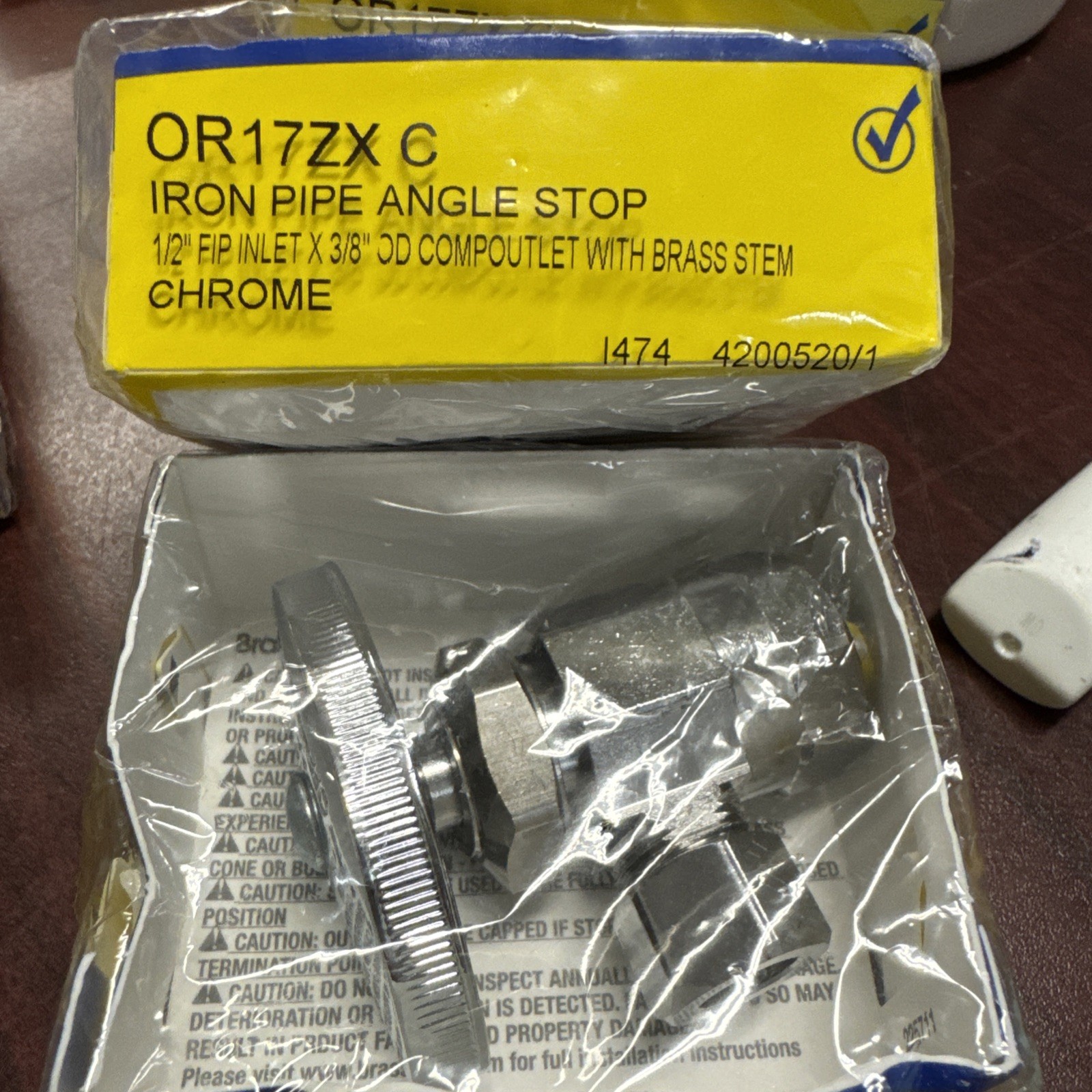 LOT 4 neW Brass Craft Multi-Turn Stop OR17ZX C Iron Pipe Angle Stop