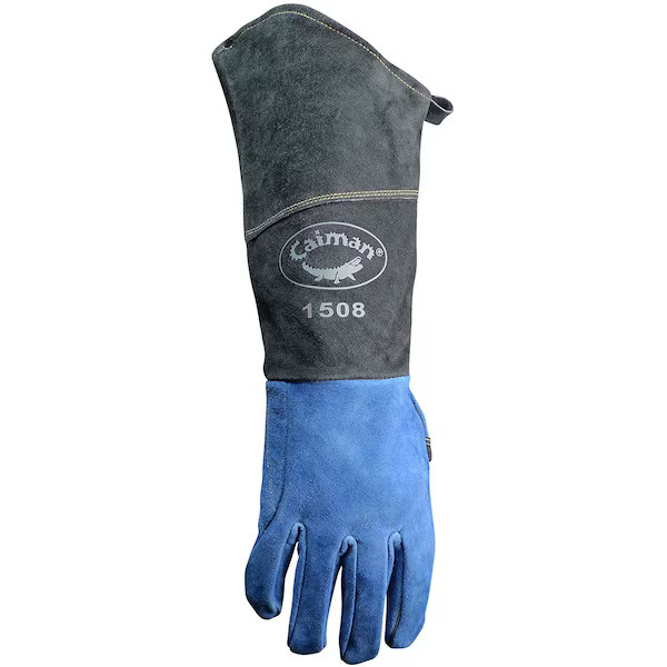 Caiman 1506 Welding Gloves, Gauntlet Cuff, Reinforced Thumb, Premium Cowhide, ,