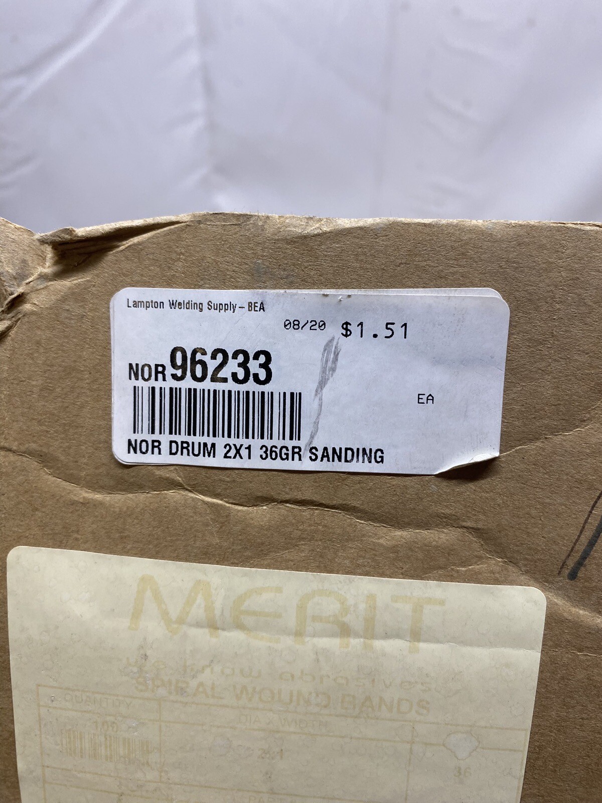 LOT OF 98 MERIT SPIRAL WOUND BANDS 2 X 1″ 36 Grit – Very Coarse