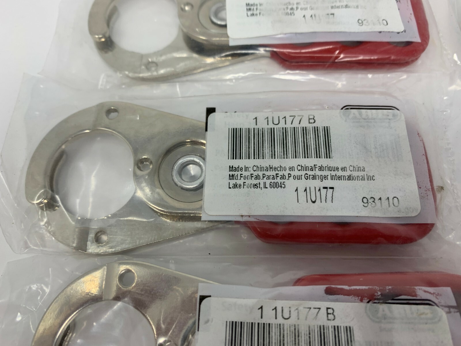 Lot of (11) ABUS 1U177B Snap-On Lockout Hasp Fast Free Shipping!