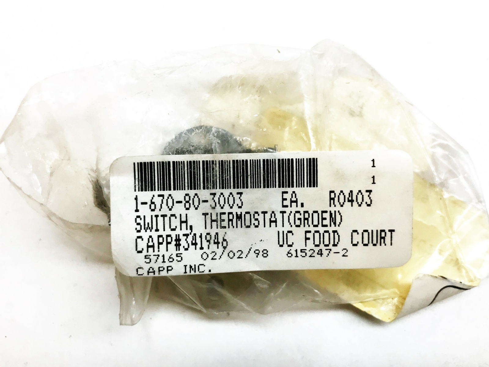 Groen Snap-Action Thermostatic Switch Z077985 NOS