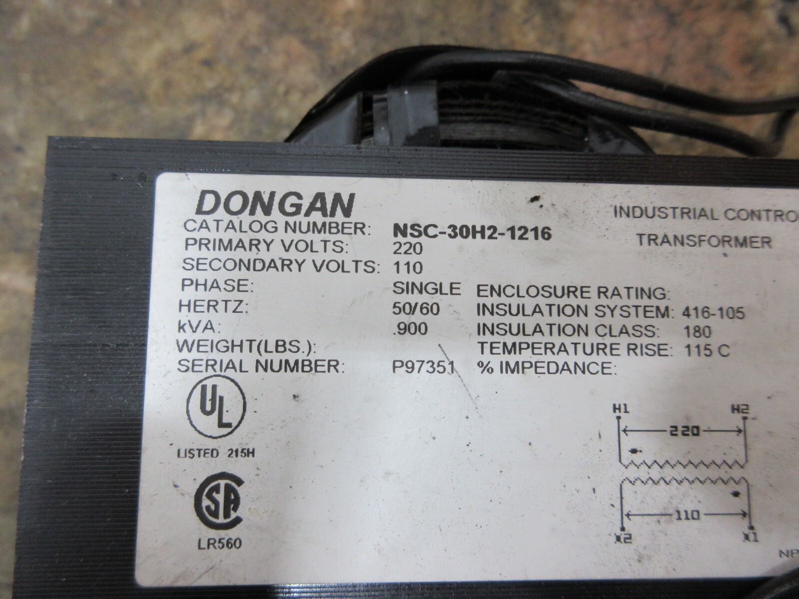 1999 OKUMA CTV-40 CNC VERTICAL MILL DONGAN TRANSFORMER NSC-30H2-1216