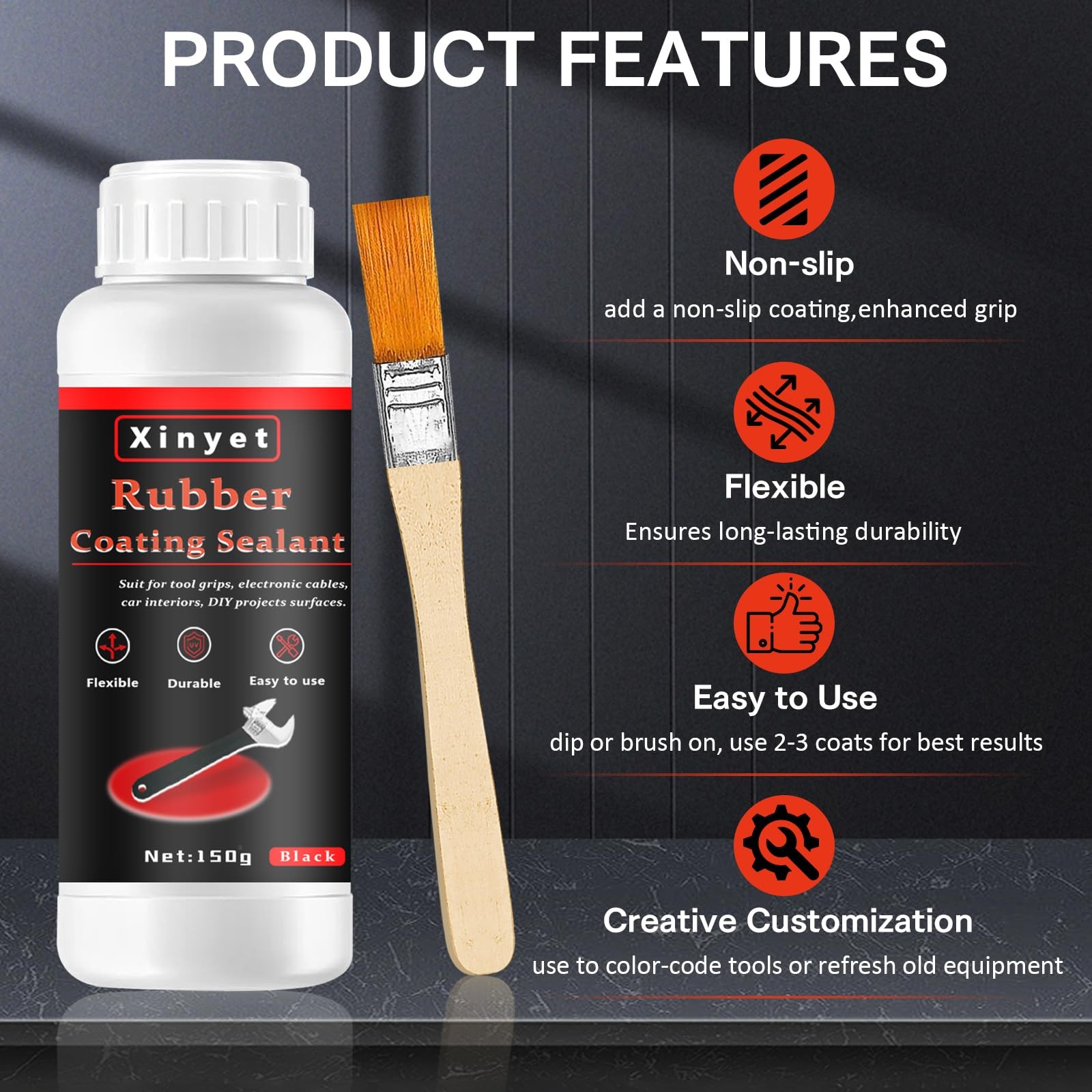 150ml Tool Dip Rubber Coating, Rubber Dip for Tools, Waterproof, Flexible Pee…