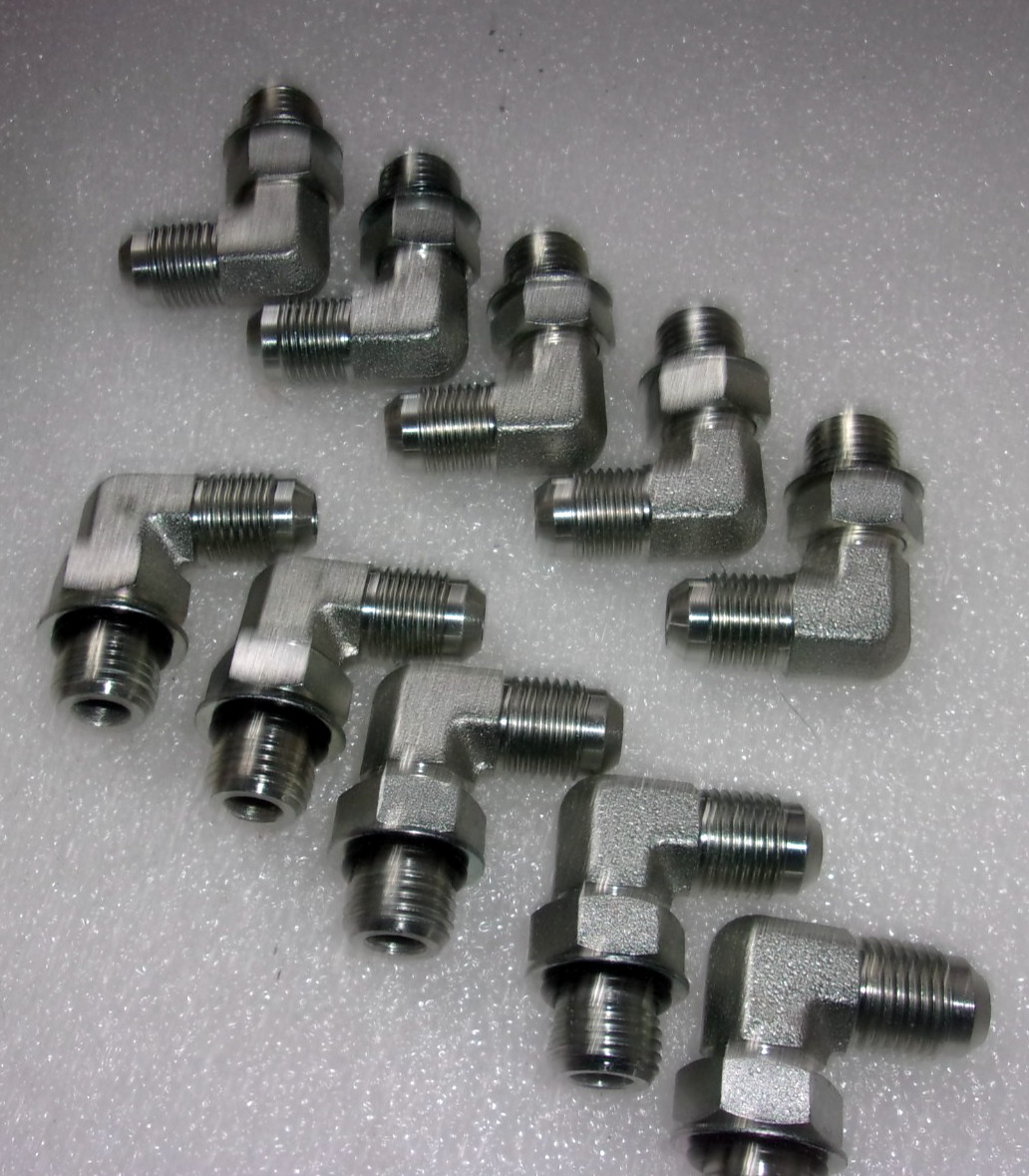 BRENNAN 6801-06-06, 3/8″ x 3/8″(9/16″thread) 90 Degree Hydraulic Fitting (Pk-10)