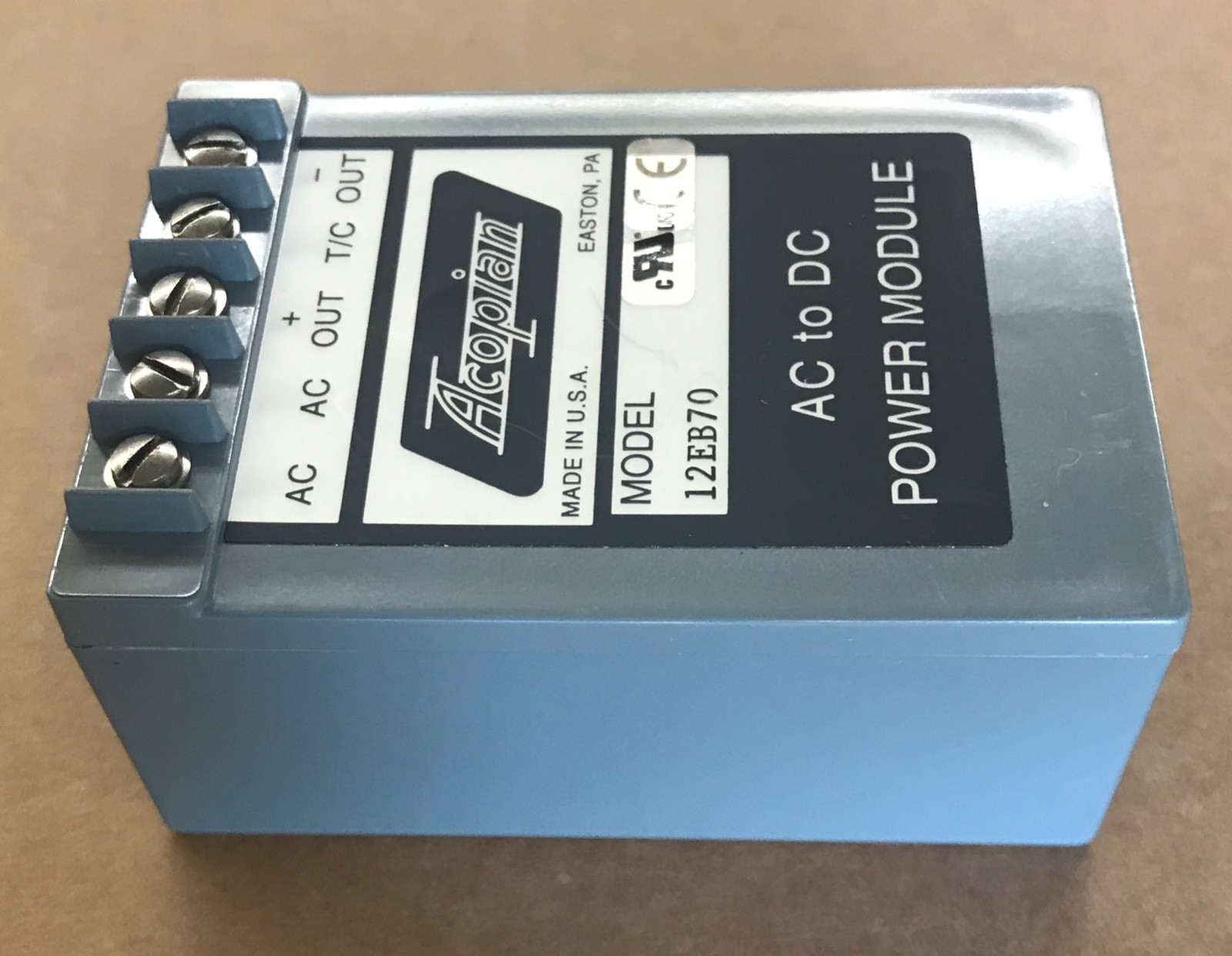 DC Power Supply, 12V @ 0.7A , 700mA output, 120V input, Acopian 12EB70, Tested