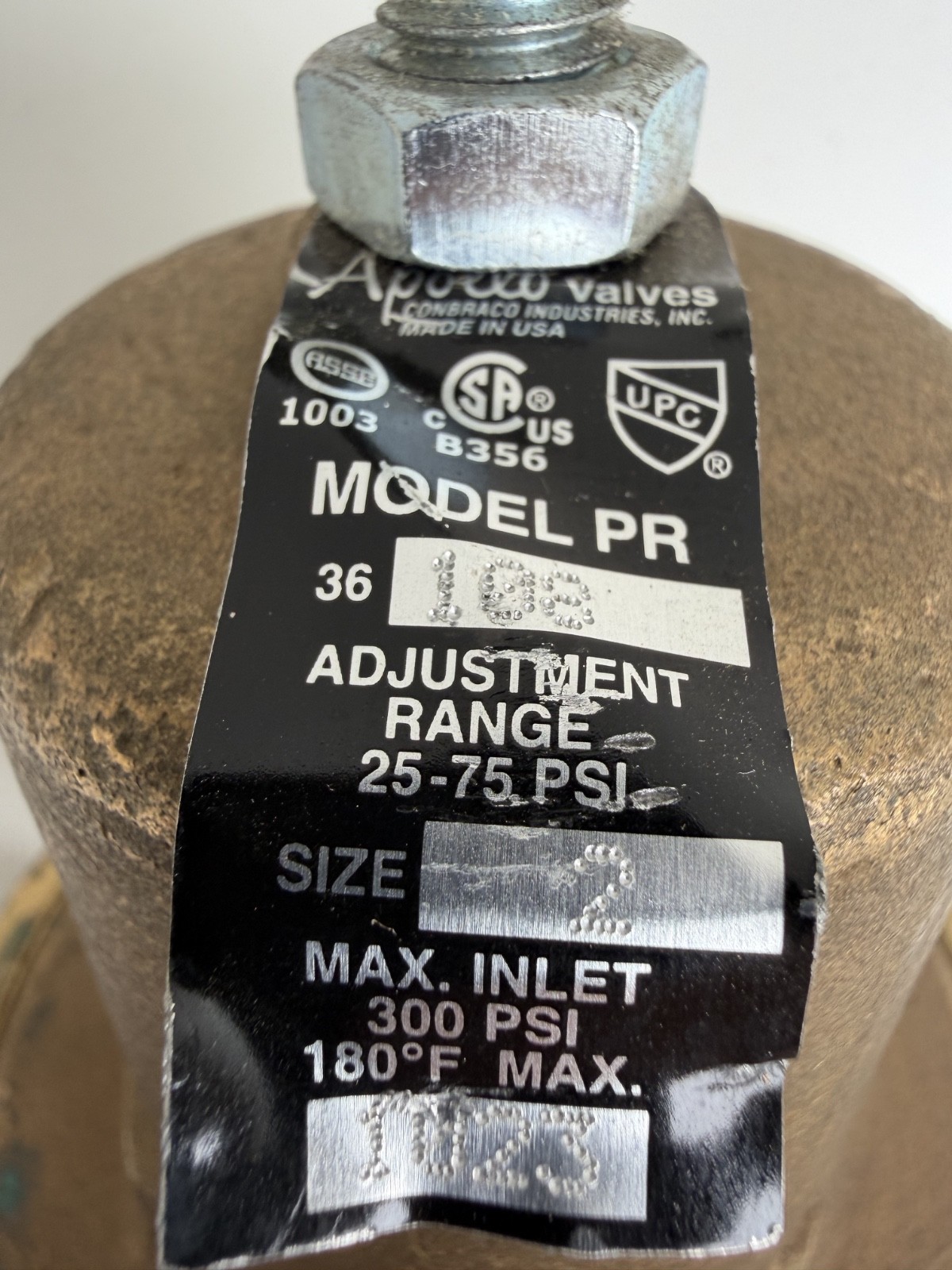 Conbraco 3610802 Apollo 2″ Pressure Reducing Valve; 36-108-02 Range 25-75 PSI