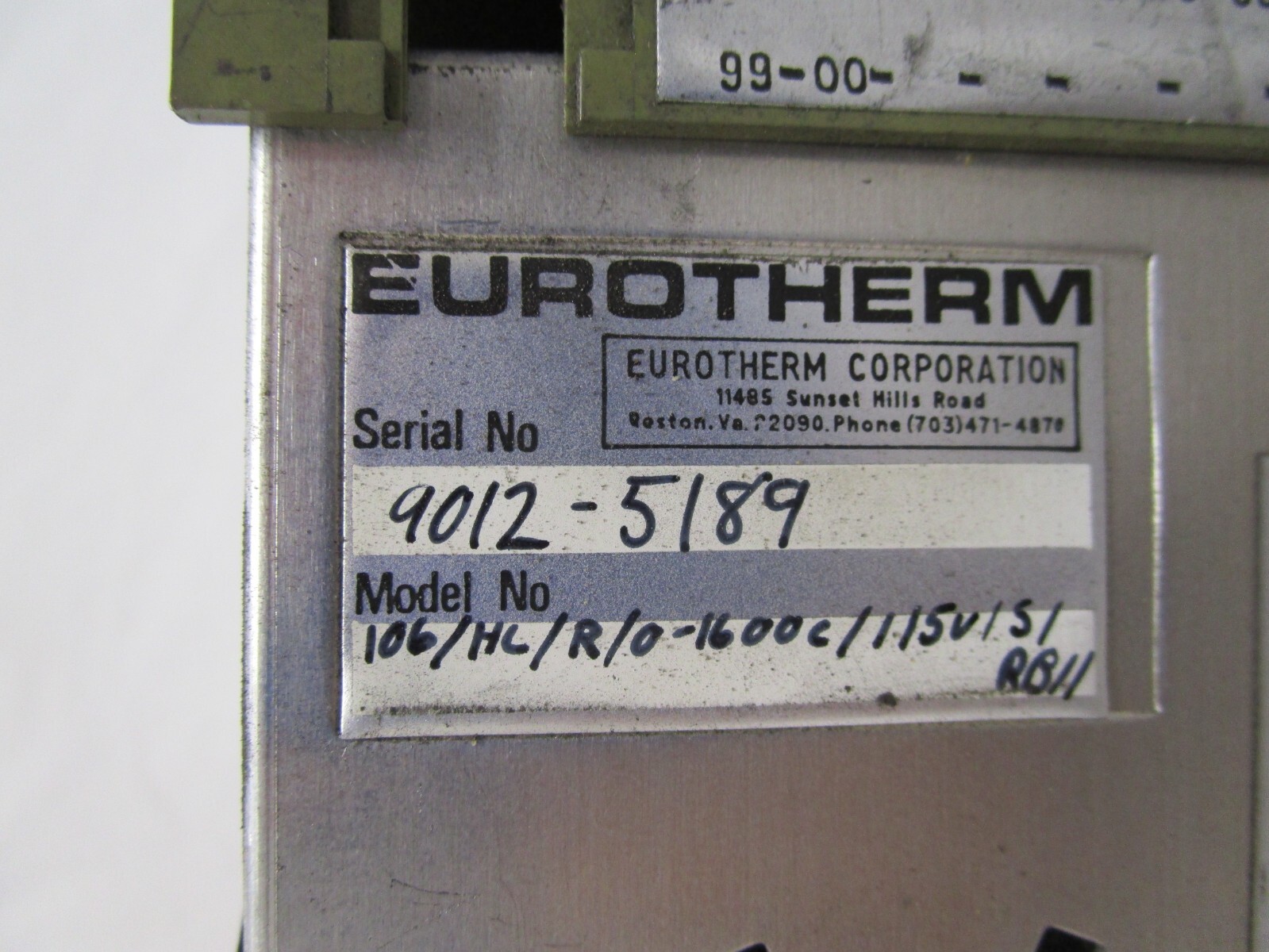 EUROTHERM 106/HL/R/0-1600C/115V/S/RB TEMPERATURE CONTROL HIGH LIMIT ALARM