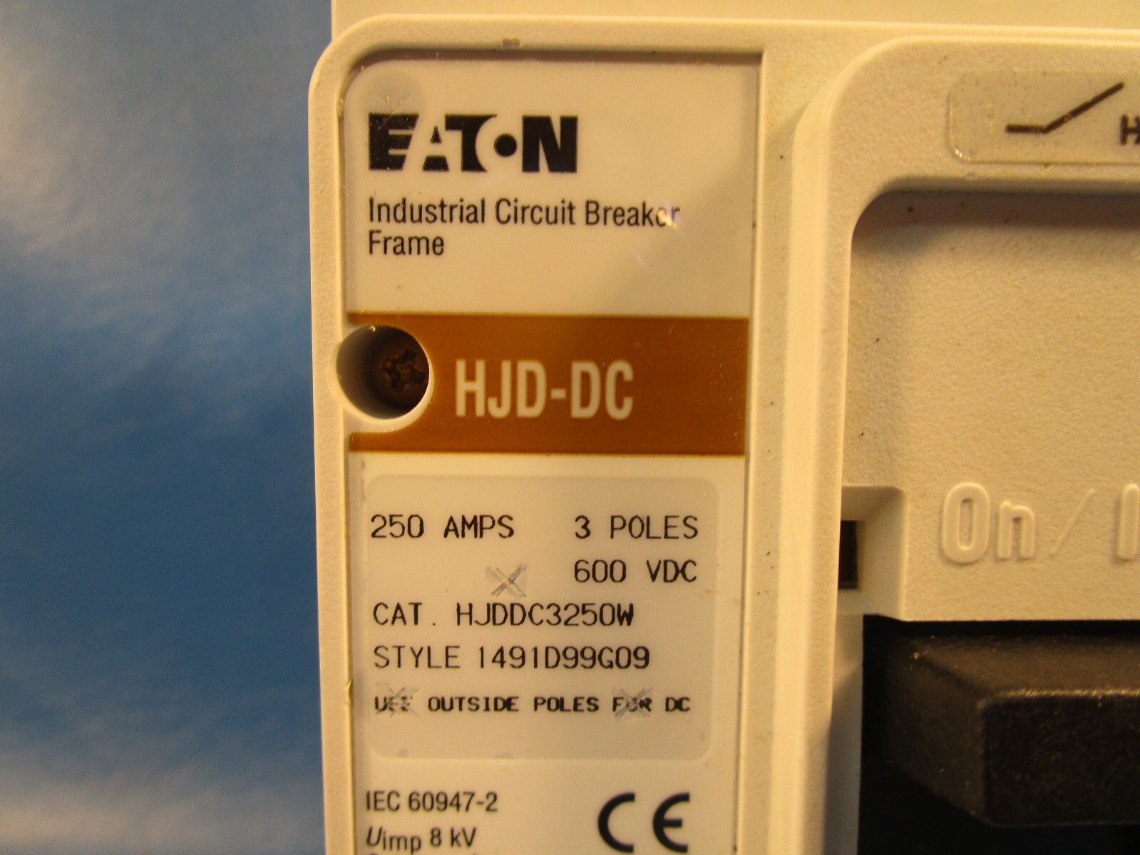 Eaton HJDDC3250W, Molded Case Breakers (MCCBs) 3P 250A 600V 50/60Hz 3Ph J Frame