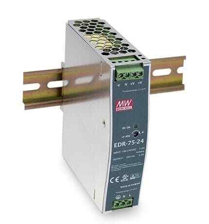Mean Well EDR-75-24 AC/DC – Power Supply – 1 Output – 24V@3.2A – 76.8W