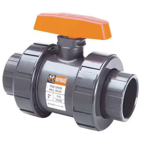 Hayward Flow Control Ball Valve, True Union, 1-1/2″, PVC/EPDM, Full Port, S/T