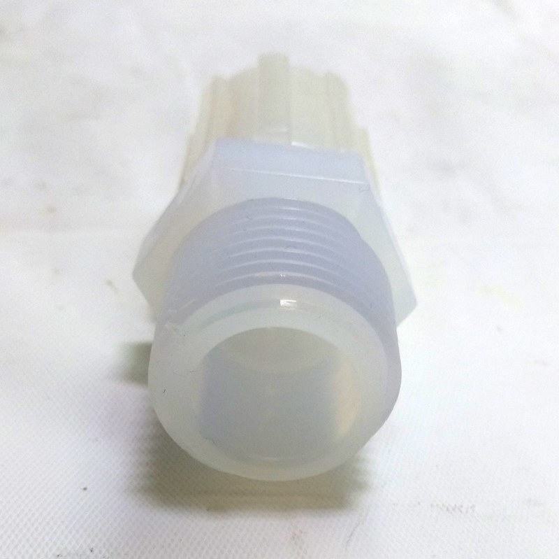 Entegris C6-8FN-1 Flaretek Straight Adapter, 3/8″ Tubing to 1/2″ MNPT PFA