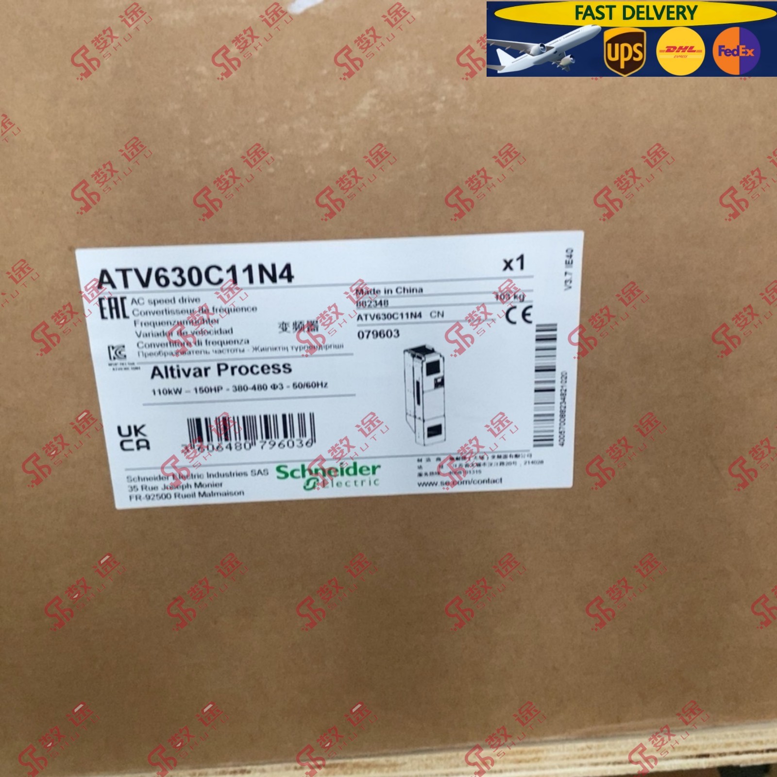 Schneider ATV630C11N4 110kW 380-480V Inverter#1pcs new by UPS
