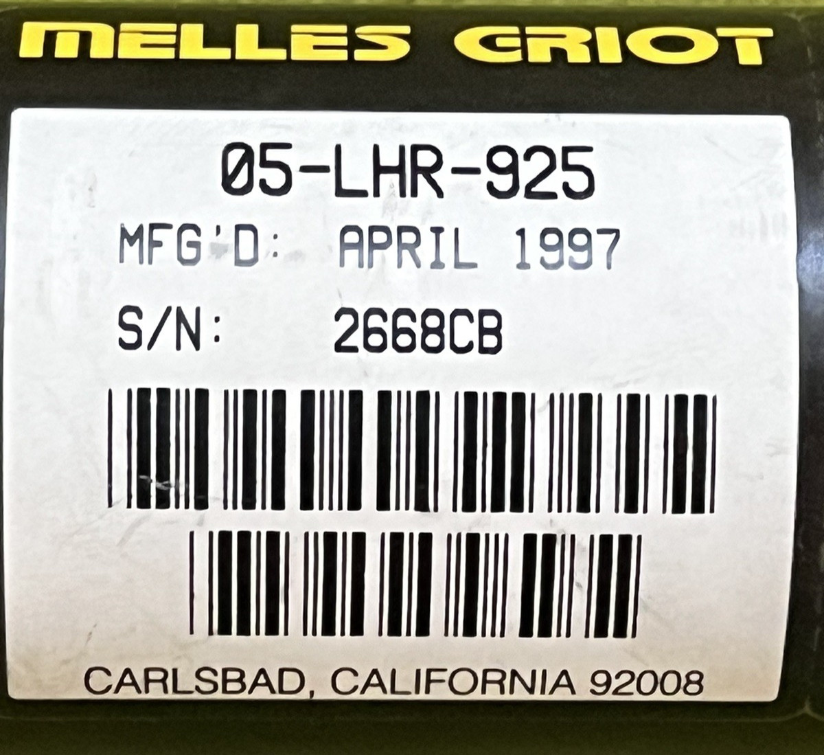 MELLES GRIOT He‑Ne Laser Head 05‑LHR‑925 – 632.8 nm