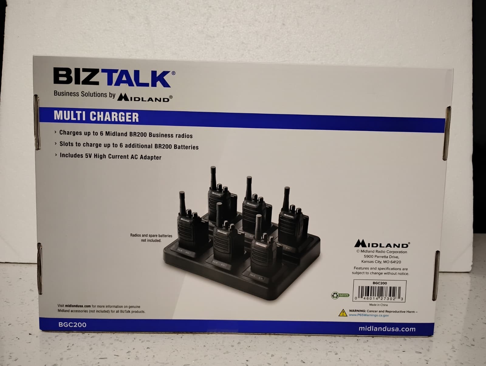 Midland BGC200 BizTalk Charger – Charge 6 BR200 Radios Fast & Reliable