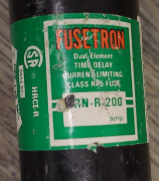 BUSS FUSETRON FRN-R-200 DUAL ELEMENT TIME DELAY 200A 250VAC