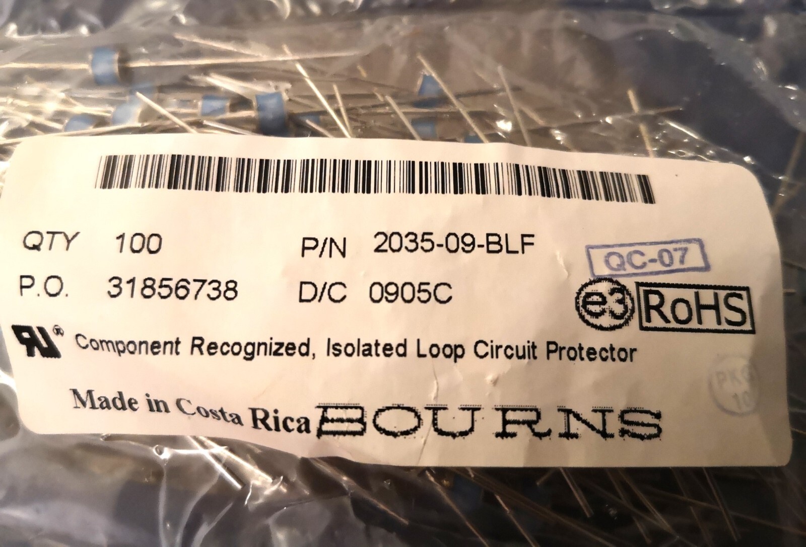 Gas Discharge Tubes – GDTs / Gas Plasma Arrestors Sparkover100V/s 90V (25 pcs.)