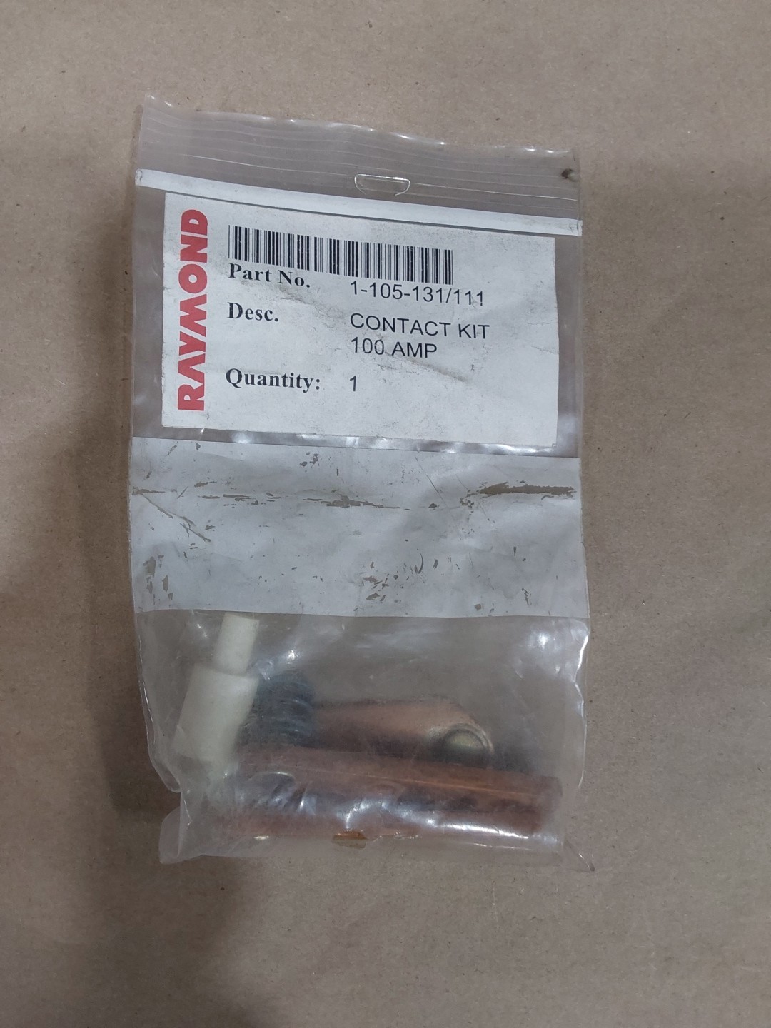 RAYMOND 100 AMP Contact Service Kit, 1-105-131/111
