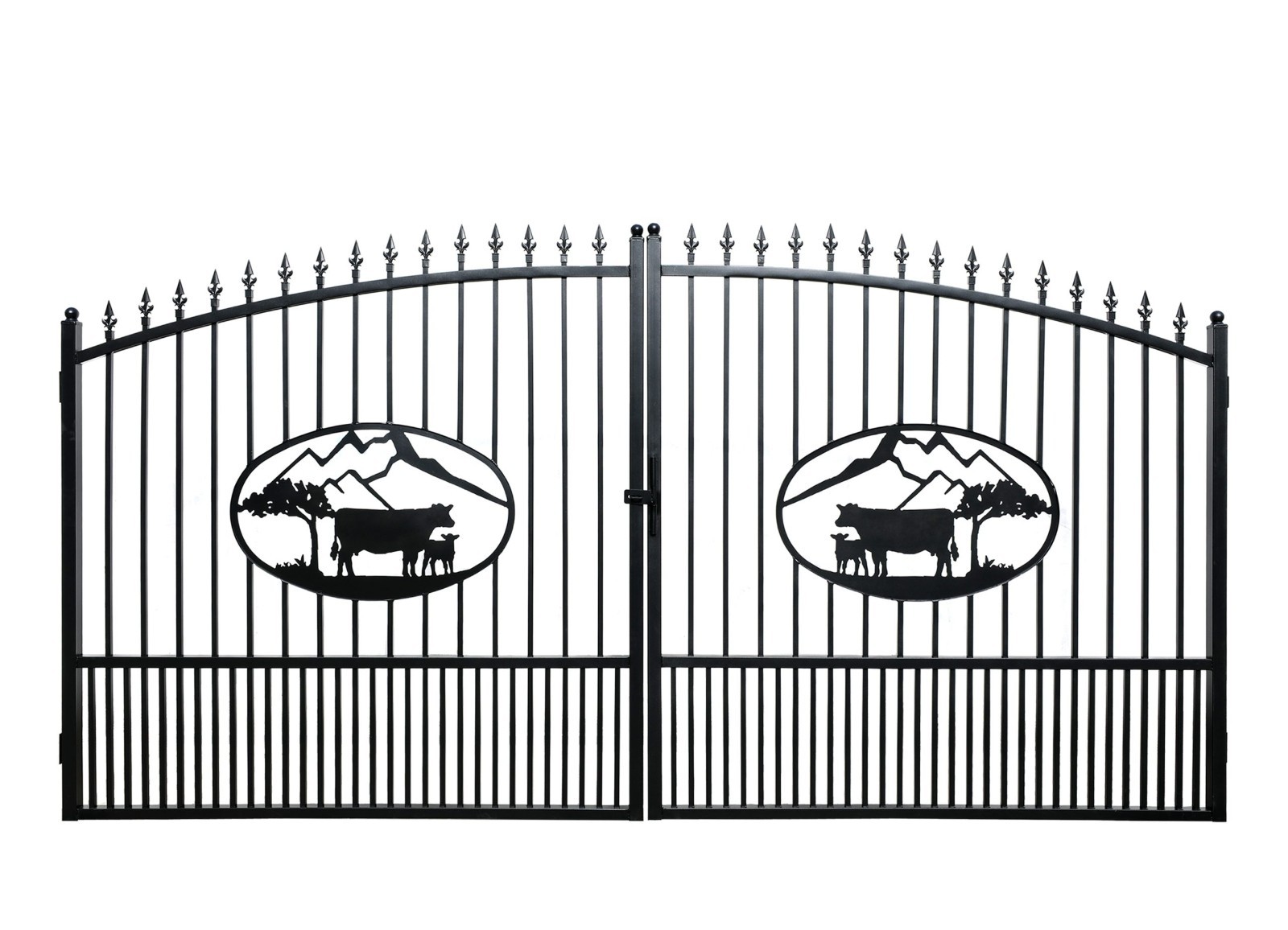 Driveway Gates 14ft Bi-Parting With Cow And Calf Motif (Set of 8)