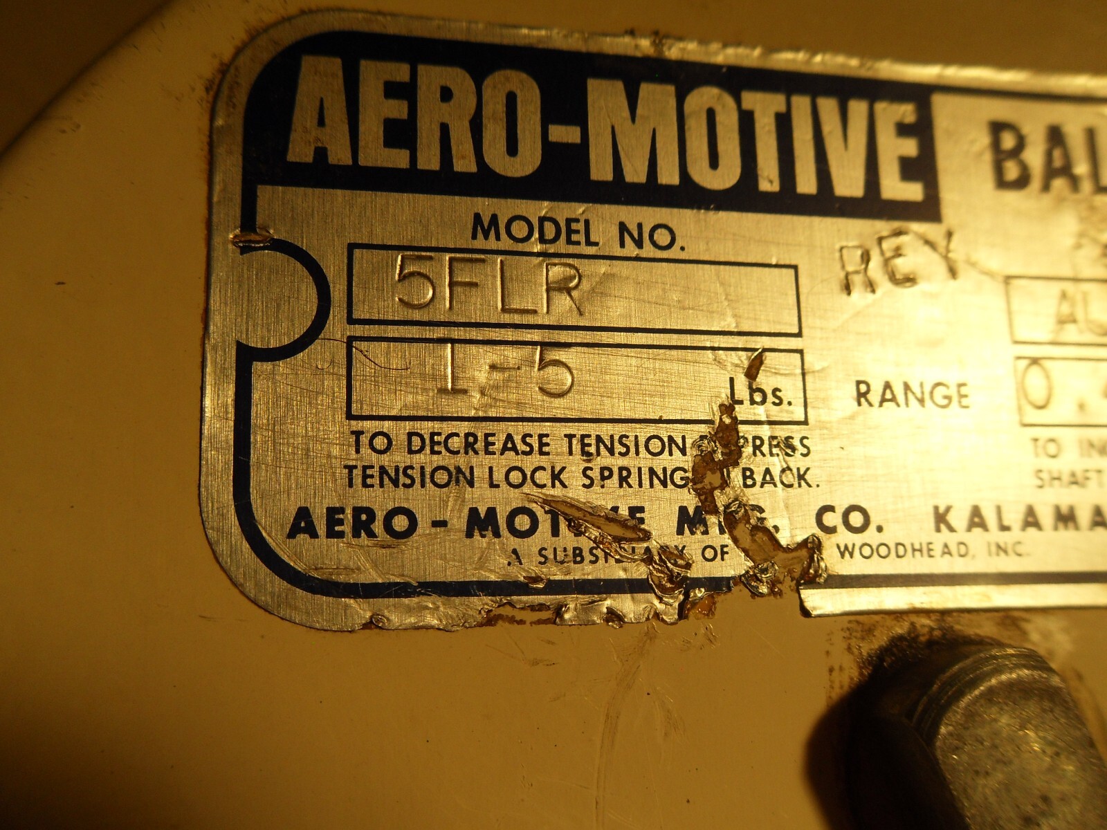 AERO-MOTIVE, 5FLR, 1 to 5lbs Tool Retractor Balancer.