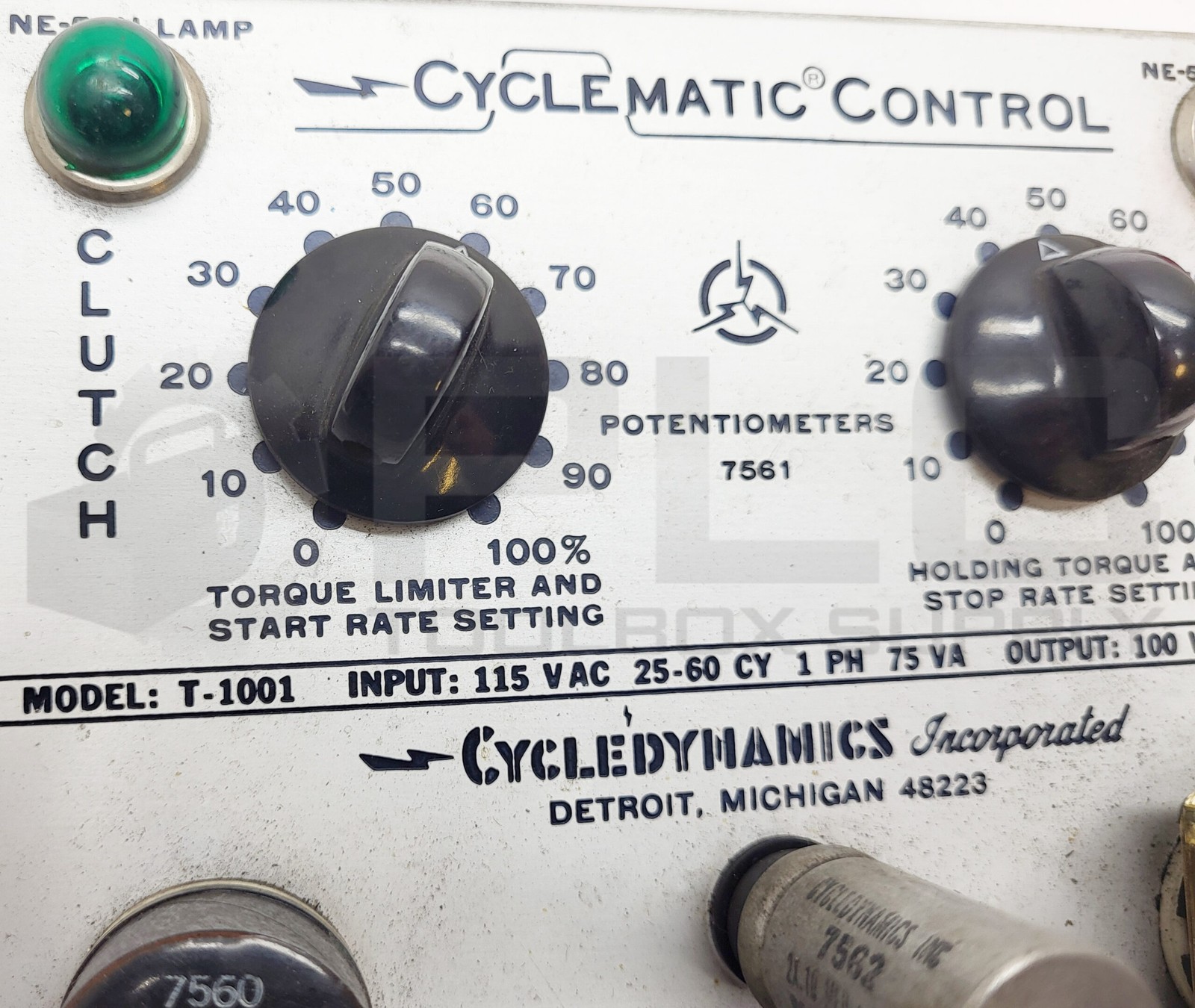 CYCLEDYNAMICS T-1001 CYCLEMATIC CONTROL 115VAC 25-60CY 1PH 100VDC 0.5A