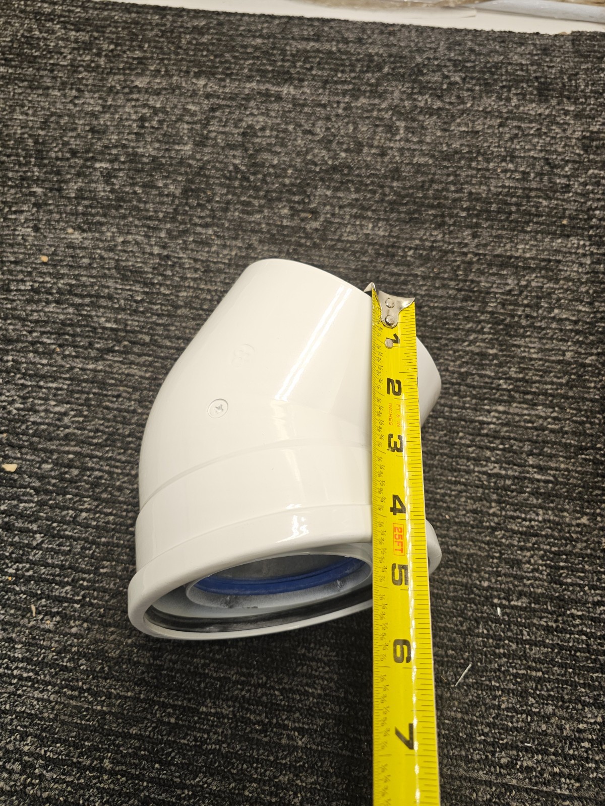 Navien GXXX001894 NaviVent 80-125 mm 45 Deg Elbow Concentric Venting White