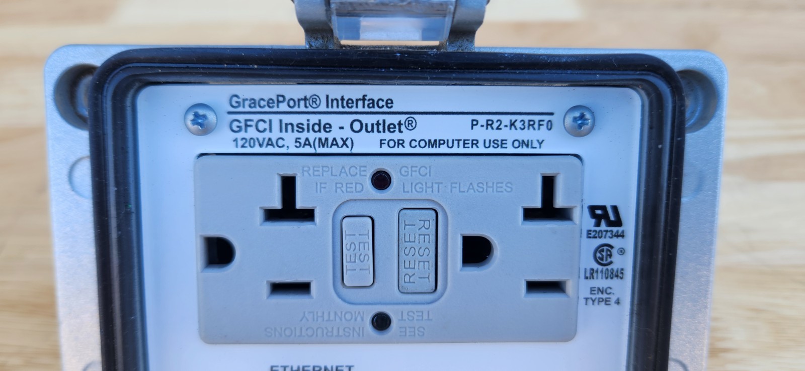 GracePort P-R2-K3RF0 Ethernet Panel Interface Connector 120VAC