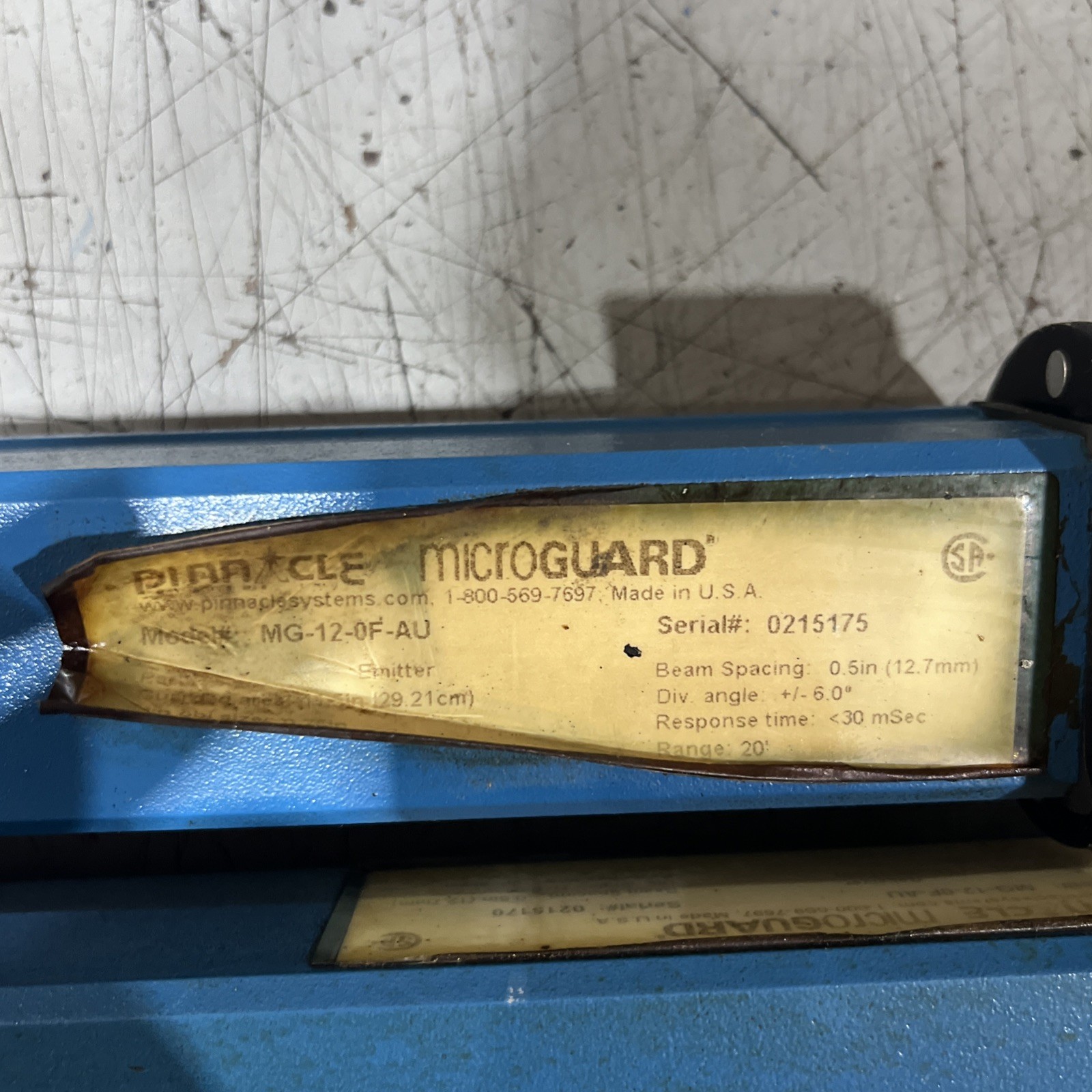 🔥Pinnacle Microguard MG-12-0F-AU Emitter & Receiver, Used Free Shipping🇺🇸