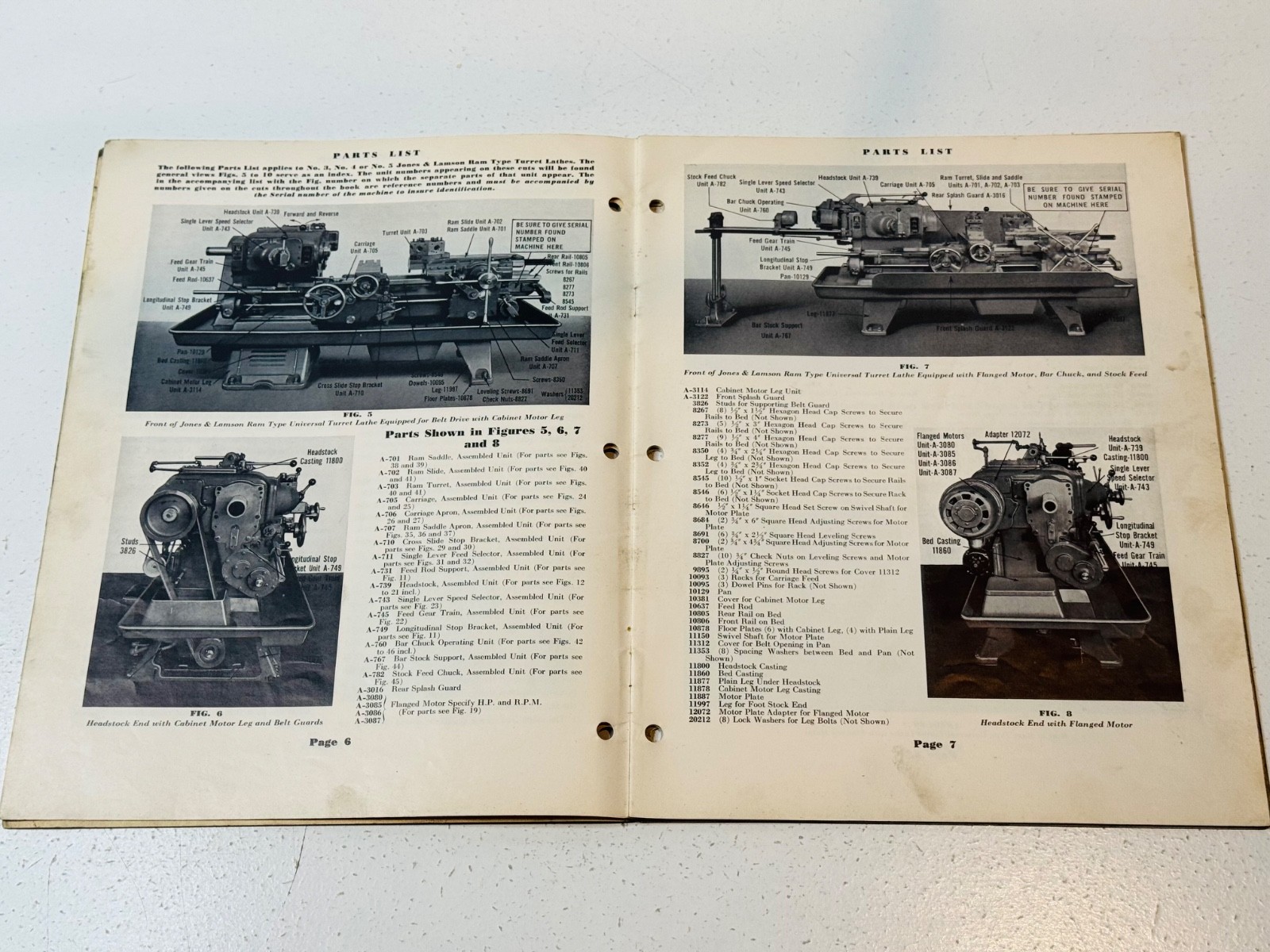 J&L Jones Lamson Ram Turret Lathe Instruction BooK Part List Service Shop Manual