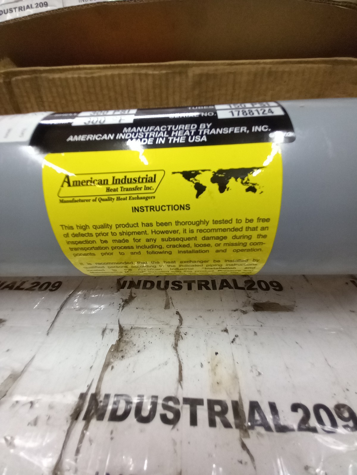 AMERICAN INDUSTRIAL AB-703-B6-FP HEAT EXCHANGER 150 PSI