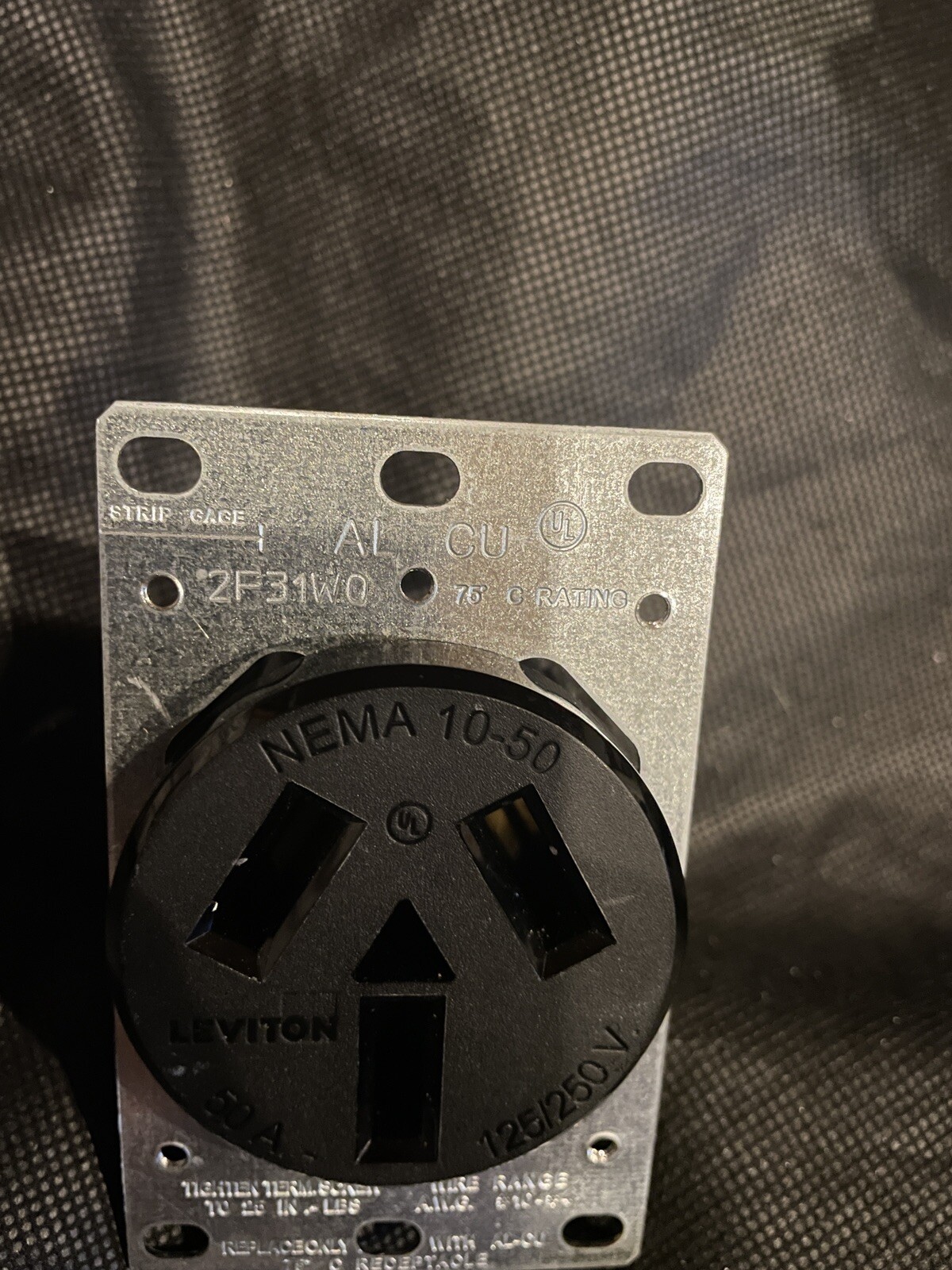New Leviton OD38N B120A Plug 10-50 50A 125/250V Open Box
