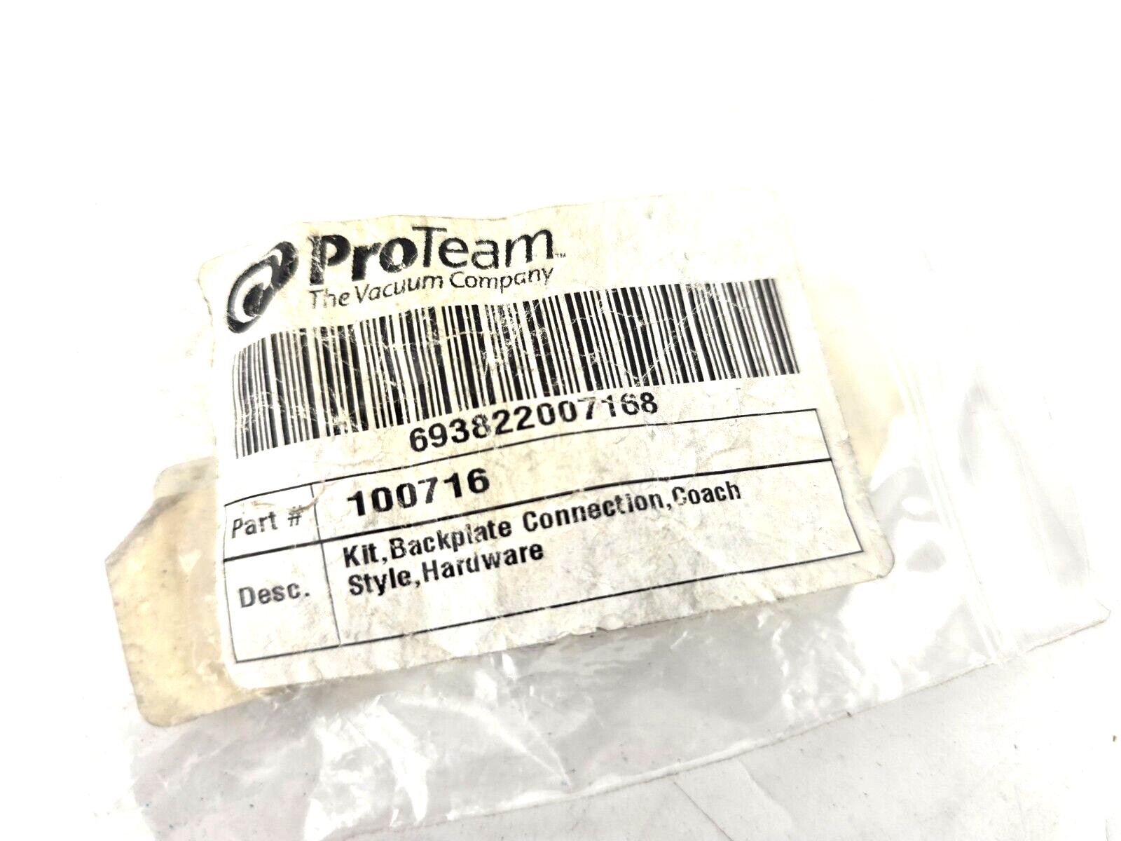 Proteam Backpack Vacuum Back Plate Screw & Washer Kit # 100716