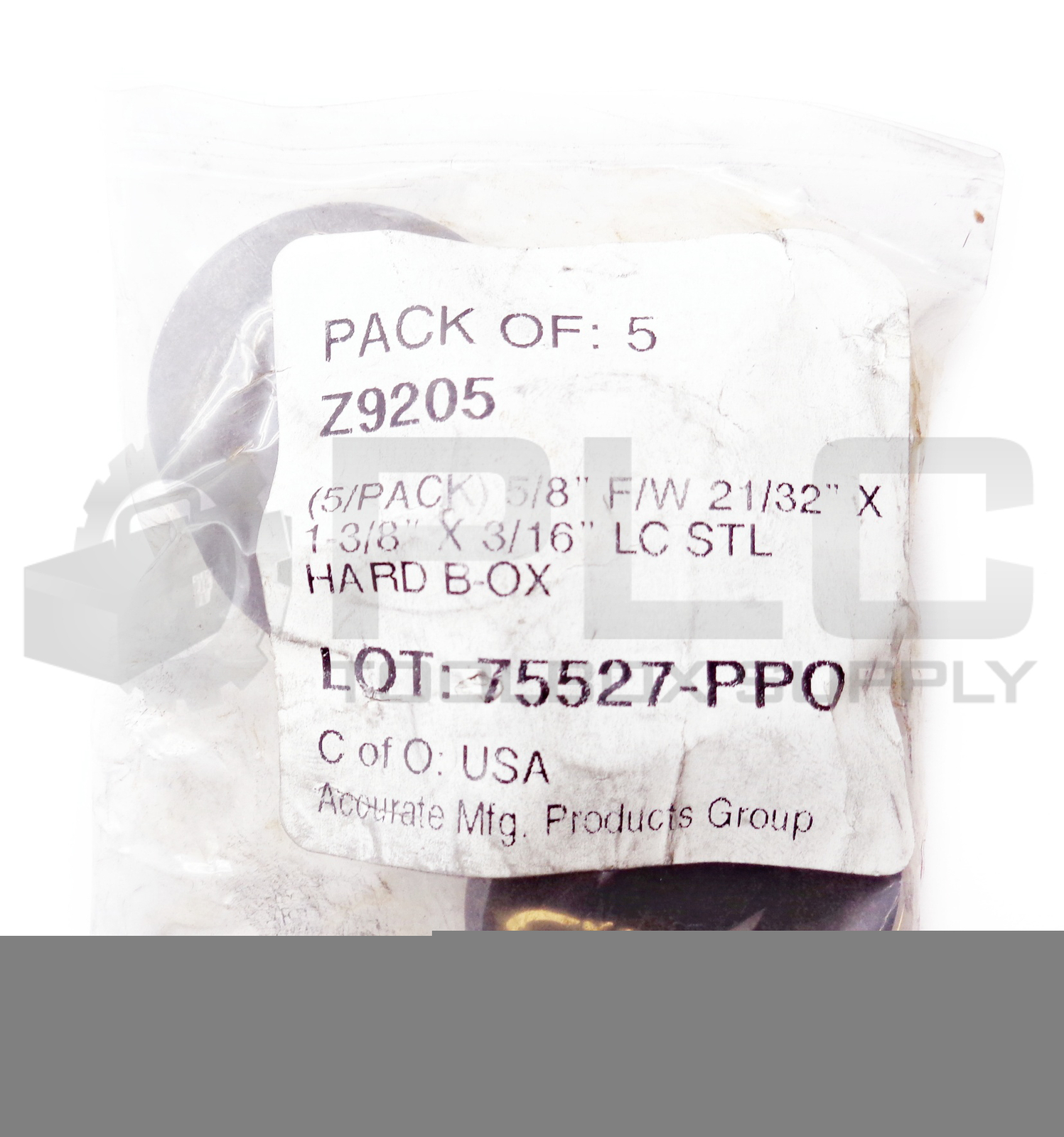 BAG OF 5 NEW ACCURATE Z9205 5/8″ F/W 21/32″ X 1-3/8″ X 3/16″ LC STL HARD B-OX