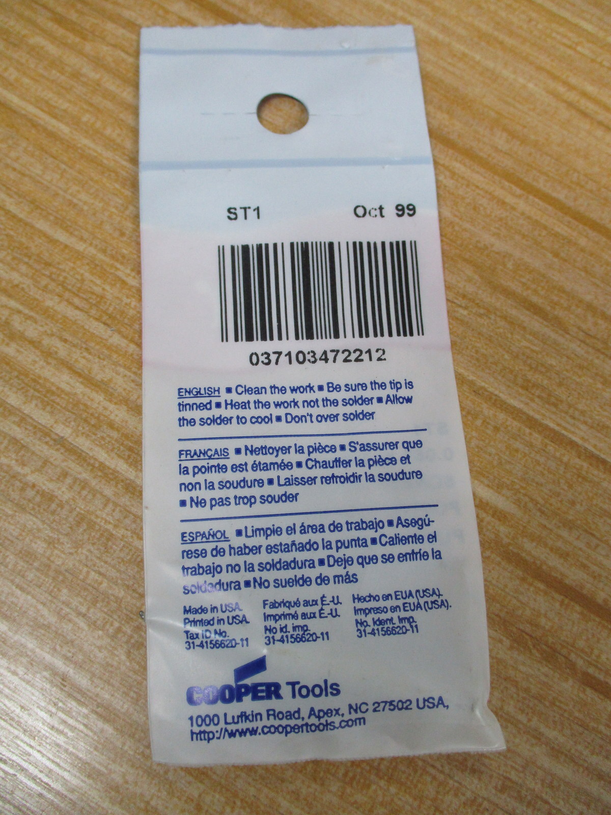 Weller ST1 Cooper Tools Screwdriver Tip