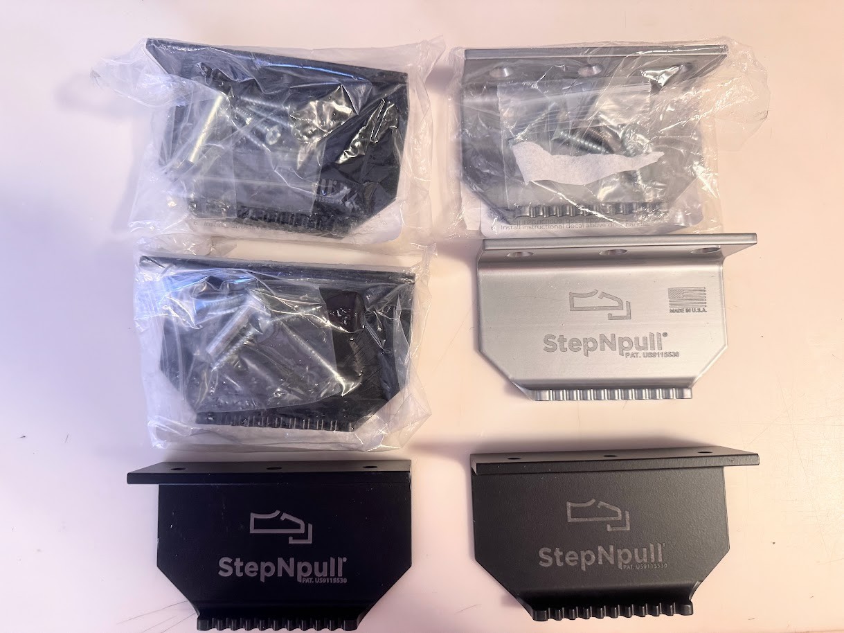 6 StepNpull SNPE-BLK Silver Step N Pull hand free door foot opener Black